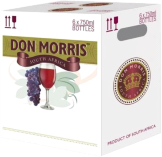 A box full of Don Morris Non-Alcoholic Red Grape Juice in Champagne packaging.